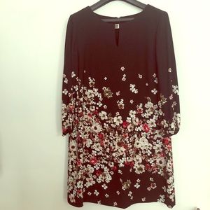 Tahari Arthur S. Levine black floral dress size 16